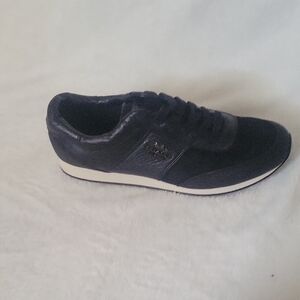 Coach Raylen Sneakers Women 8.5B Black Leather Suede Athletic Lace Up Shoes